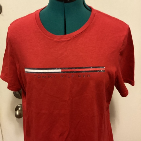 Vintage Tommy Hilfiger T-Shirt Red, large short sleeves Unisex - Picture 2 of 4